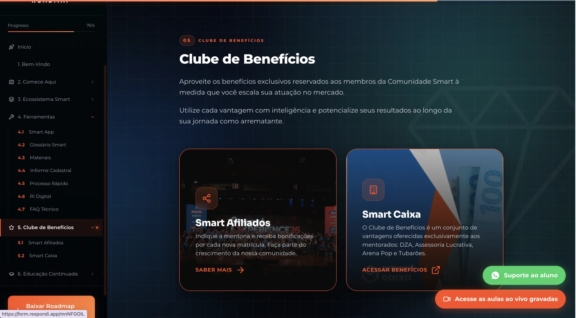 Seção Clube de Benefícios
