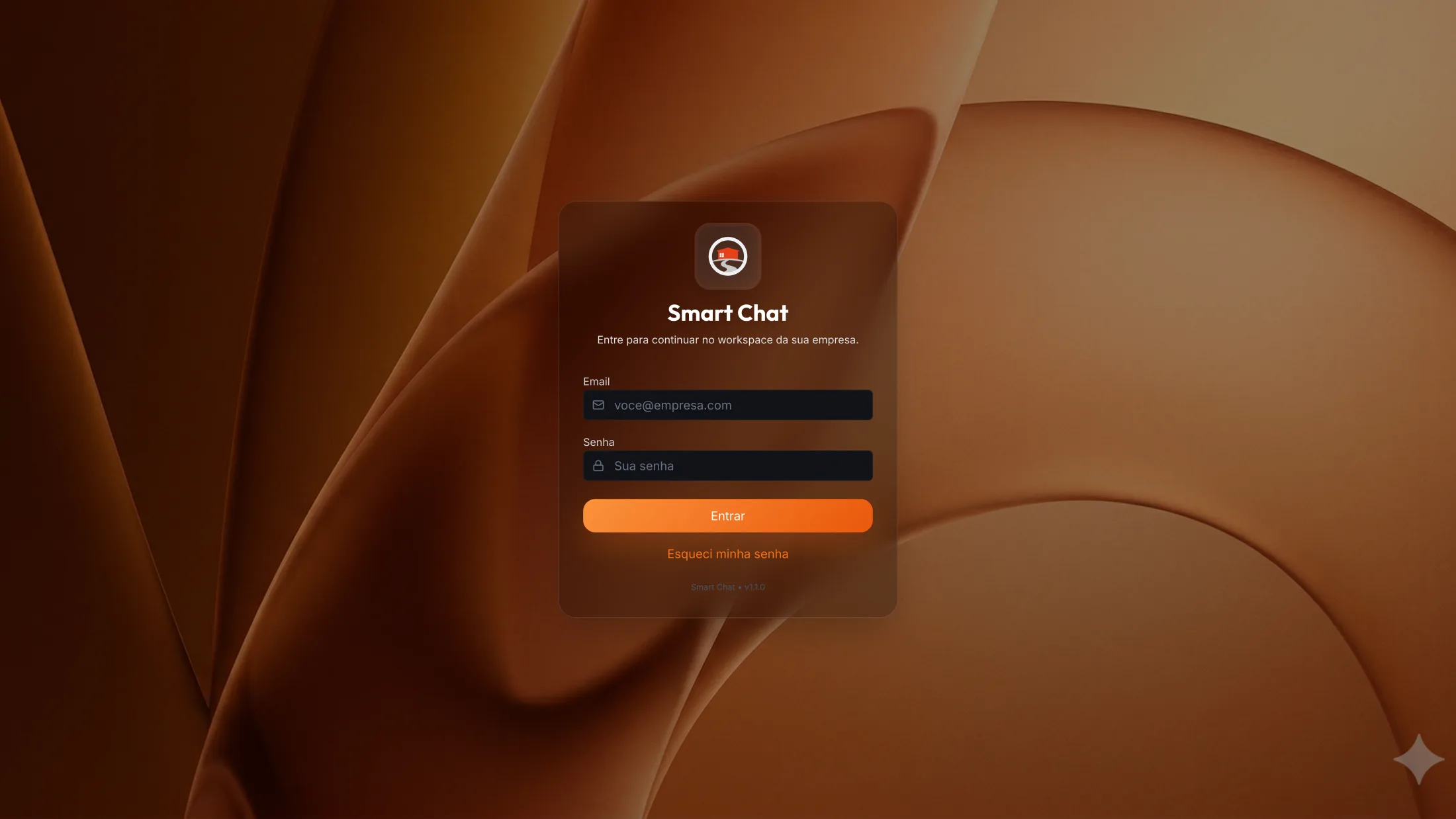 Tela de login do SmartChat em dark